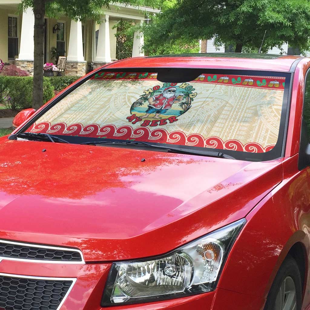 Mele Kalikimaka Hawaii Auto Sun Shade Funny Beer-Loving Santa Hawaiian Tropical - Polynesian Pride