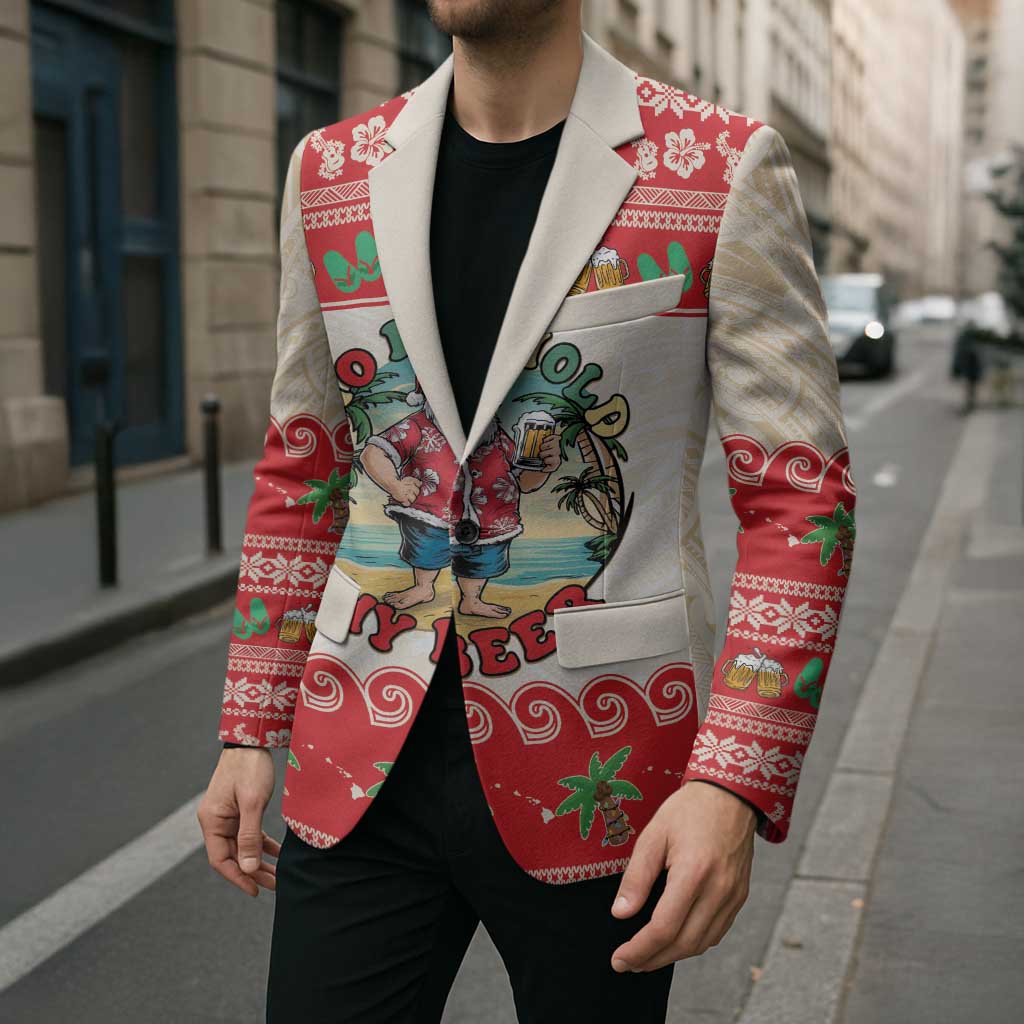 Mele Kalikimaka Hawaii Blazer Funny Beer-Loving Santa Hawaiian Tropical LT14 - Polynesian Pride
