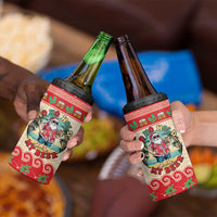 Mele Kalikimaka Hawaii 4 in 1 Can Cooler Tumbler Funny Beer-Loving Santa Hawaiian Tropical - Polynesian Pride
