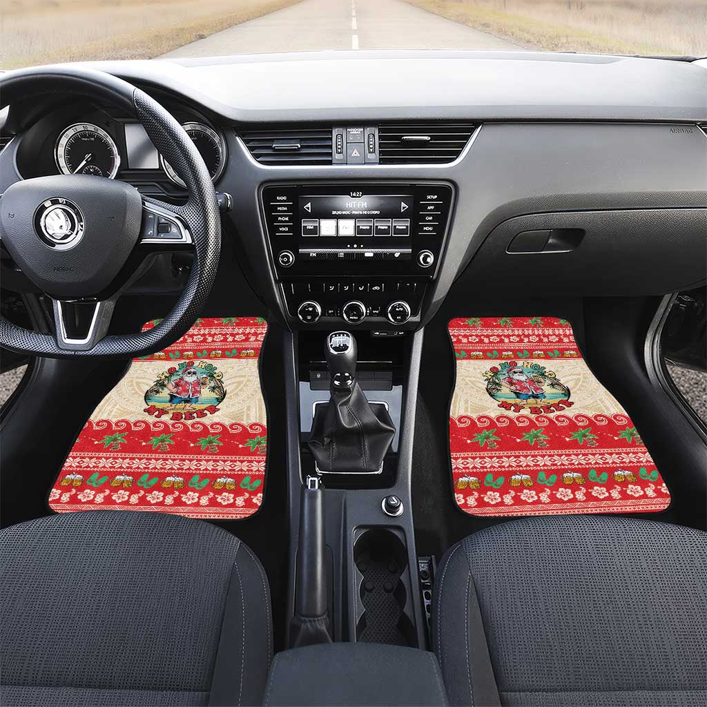 Mele Kalikimaka Hawaii Car Mats Funny Beer-Loving Santa Hawaiian Tropical - Polynesian Pride