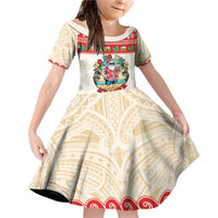 Mele Kalikimaka Hawaii Family Matching Off Shoulder Short Dress and Hawaiian Shirt Funny Beer-Loving Santa Hawaiian Tropical - Polynesian Pride