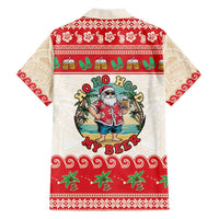 Mele Kalikimaka Hawaii Family Matching Short Sleeve Bodycon Dress and Hawaiian Shirt Funny Beer-Loving Santa Hawaiian Tropical - Polynesian Pride