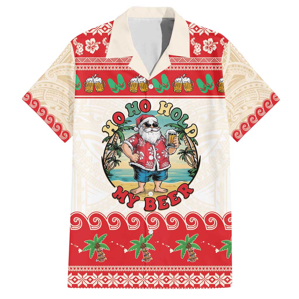 Mele Kalikimaka Hawaii Family Matching Tank Maxi Dress and Hawaiian Shirt Funny Beer-Loving Santa Hawaiian Tropical - Polynesian Pride