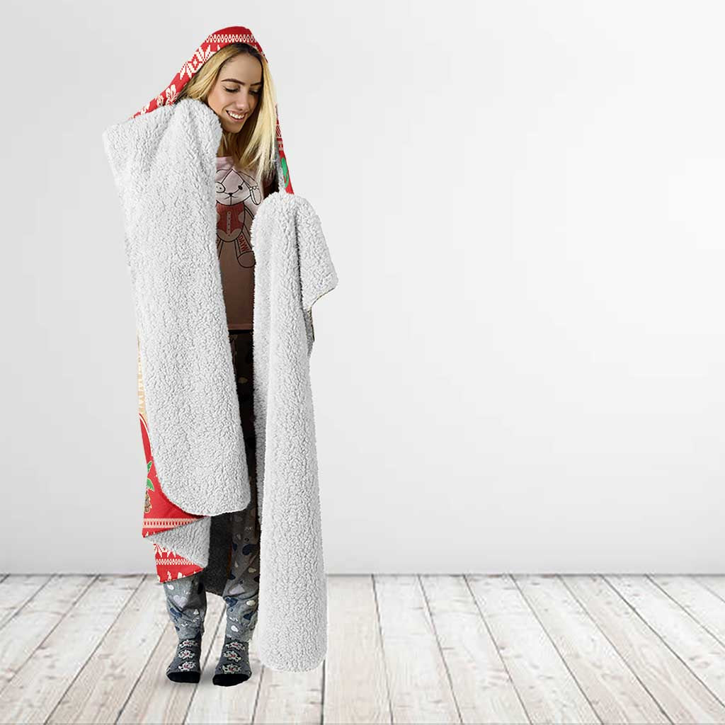 Mele Kalikimaka Hawaii Hooded Blanket Funny Beer-Loving Santa Hawaiian Tropical - Polynesian Pride