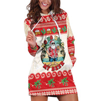 Mele Kalikimaka Hawaii Hoodie Dress Funny Beer-Loving Santa Hawaiian Tropical LT14 Red - Polynesian Pride