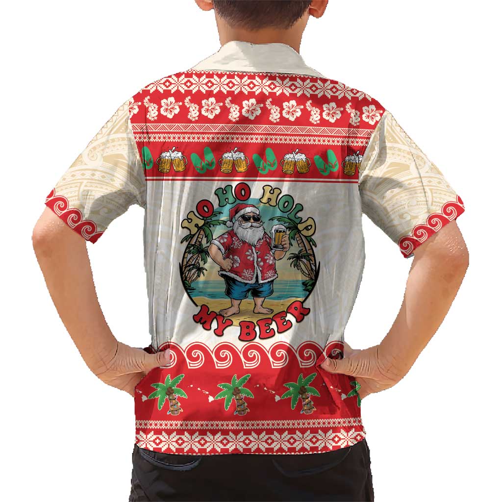 Mele Kalikimaka Hawaii Kid Hawaiian Shirt Funny Beer-Loving Santa Hawaiian Tropical - Polynesian Pride