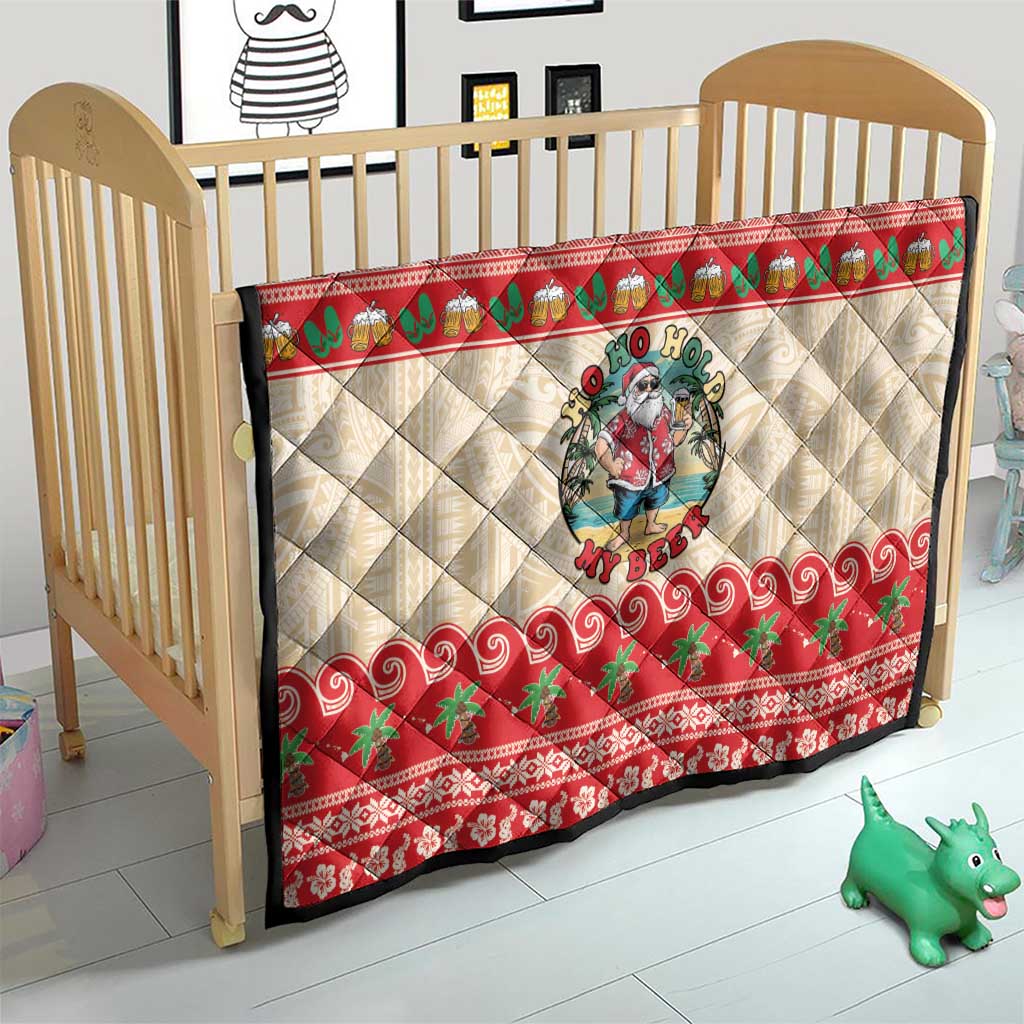 Mele Kalikimaka Hawaii Quilt Funny Beer-Loving Santa Hawaiian Tropical - Polynesian Pride