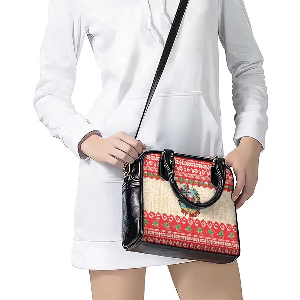 Mele Kalikimaka Hawaii Shoulder Handbag Funny Beer-Loving Santa Hawaiian Tropical - Polynesian Pride