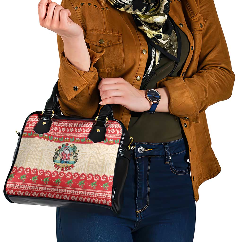 Mele Kalikimaka Hawaii Shoulder Handbag Funny Beer-Loving Santa Hawaiian Tropical - Polynesian Pride
