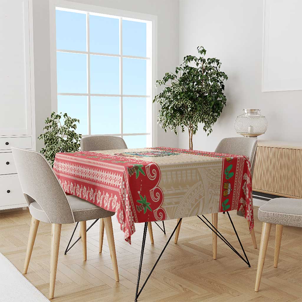 Mele Kalikimaka Hawaii Tablecloth Funny Beer-Loving Santa Hawaiian Tropical - Polynesian Pride