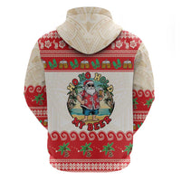 Mele Kalikimaka Hawaii Zip Hoodie Funny Beer-Loving Santa Hawaiian Tropical - Polynesian Pride