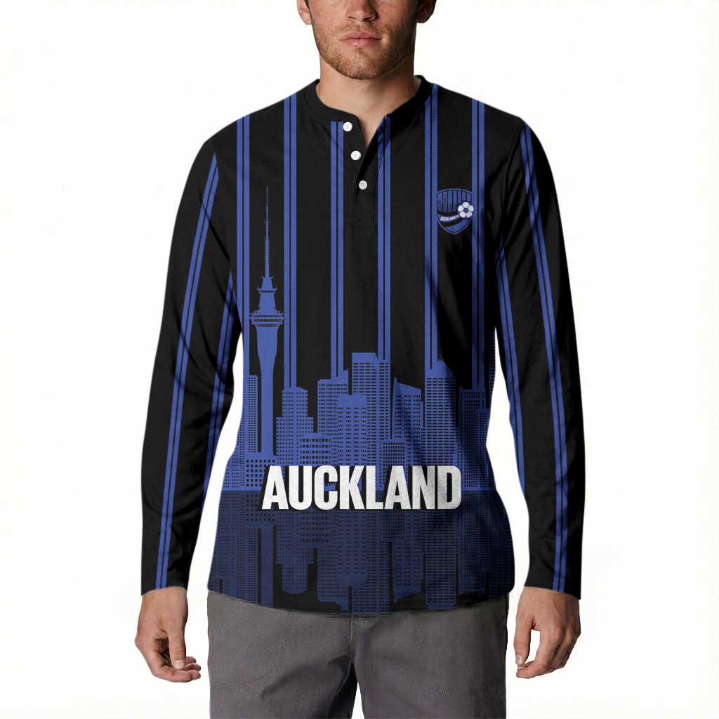 New Zealand Auckland Football Custom Button Sweatshirt Go City of Sails Est 2025 LT14 - Polynesian Pride