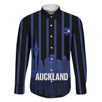 New Zealand Auckland Football Custom Family Matching Off Shoulder Maxi Dress and Hawaiian Shirt Go City of Sails Est 2025 LT14 Dad's Shirt - Long Sleeve Black - Polynesian Pride