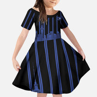 New Zealand Auckland Football Custom Kid Short Sleeve Dress Go City of Sails Est 2025 LT14 KID Black - Polynesian Pride