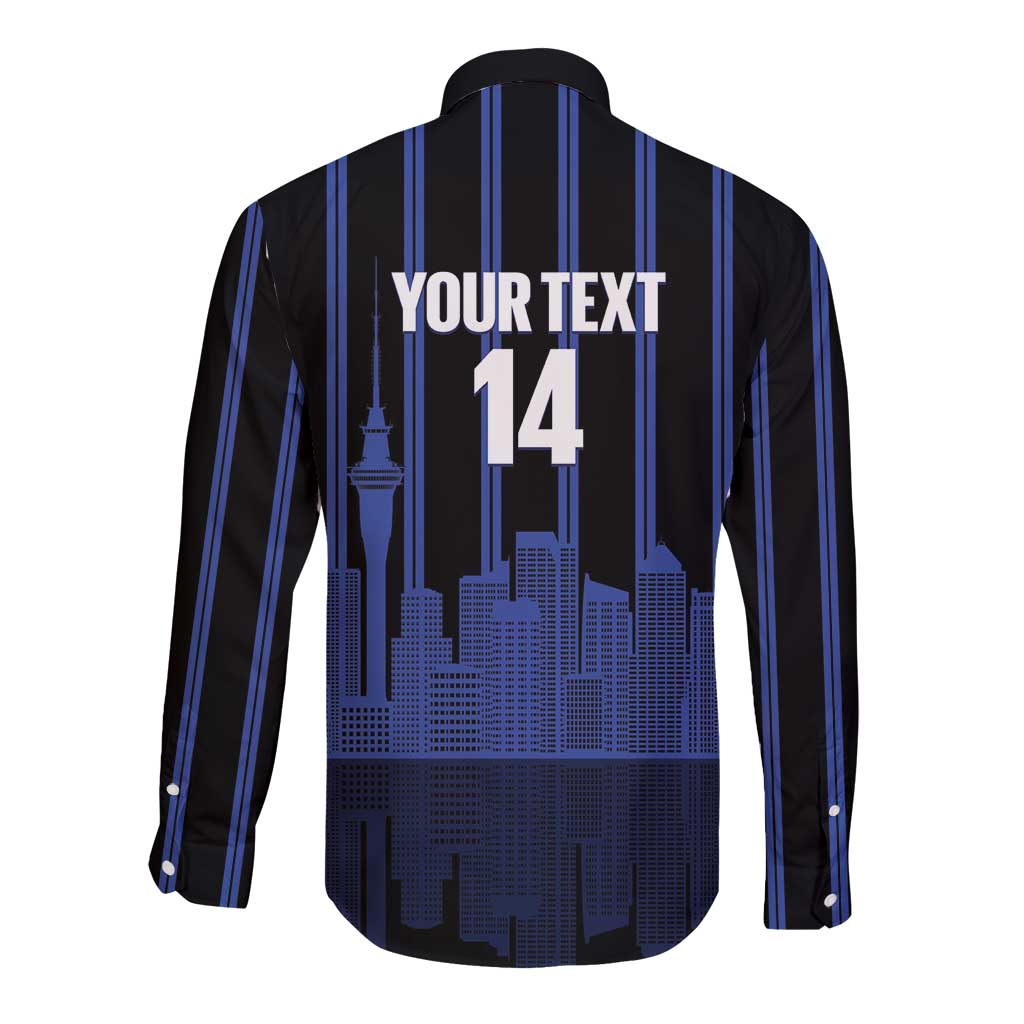 New Zealand Auckland Football Custom Long Sleeve Button Shirt Go City of Sails Est 2025 LT14 - Polynesian Pride