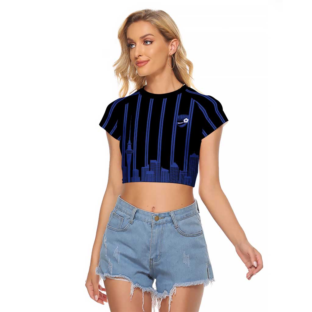 New Zealand Auckland Football Custom Raglan Cropped T Shirt Go City of Sails Est 2025