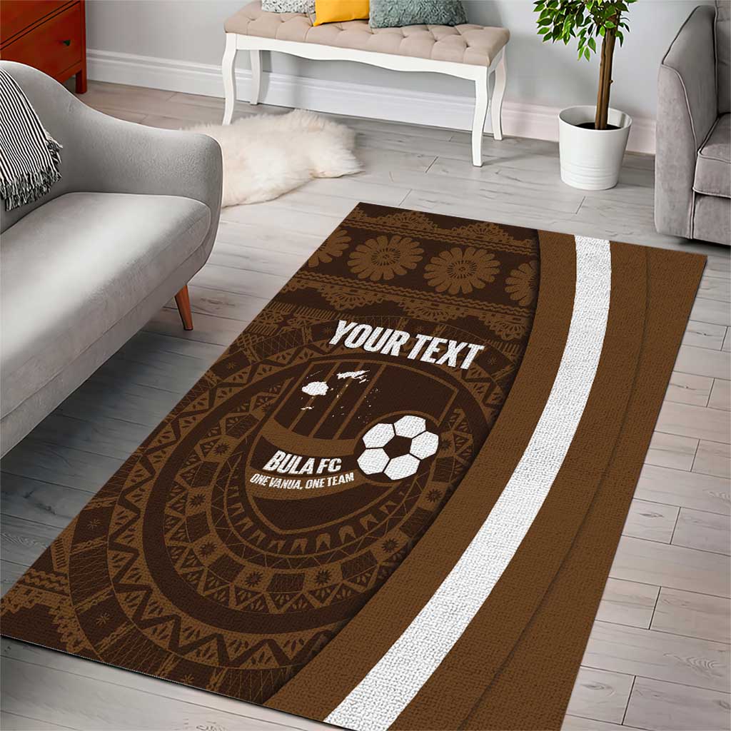 Bula Fiji Football Custom Area Rug One Vanua One Team Tapa Pattern