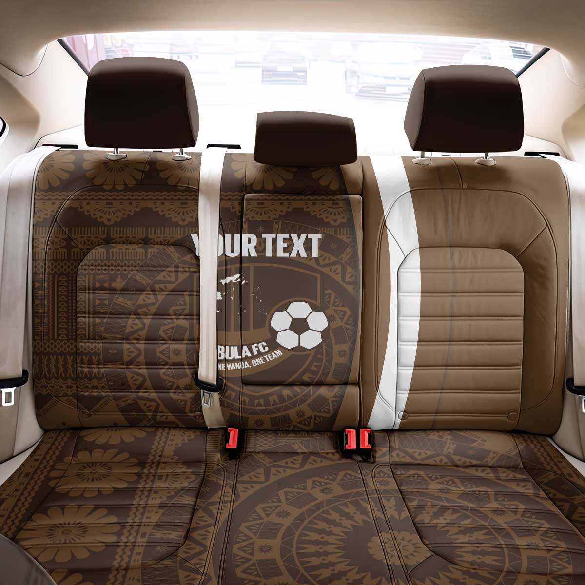 Bula Fiji Football Custom Back Car Seat Cover One Vanua One Team Tapa Pattern