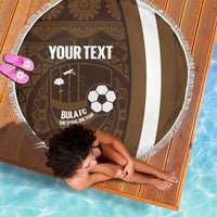 Bula Fiji Football Custom Beach Blanket One Vanua One Team Tapa Pattern