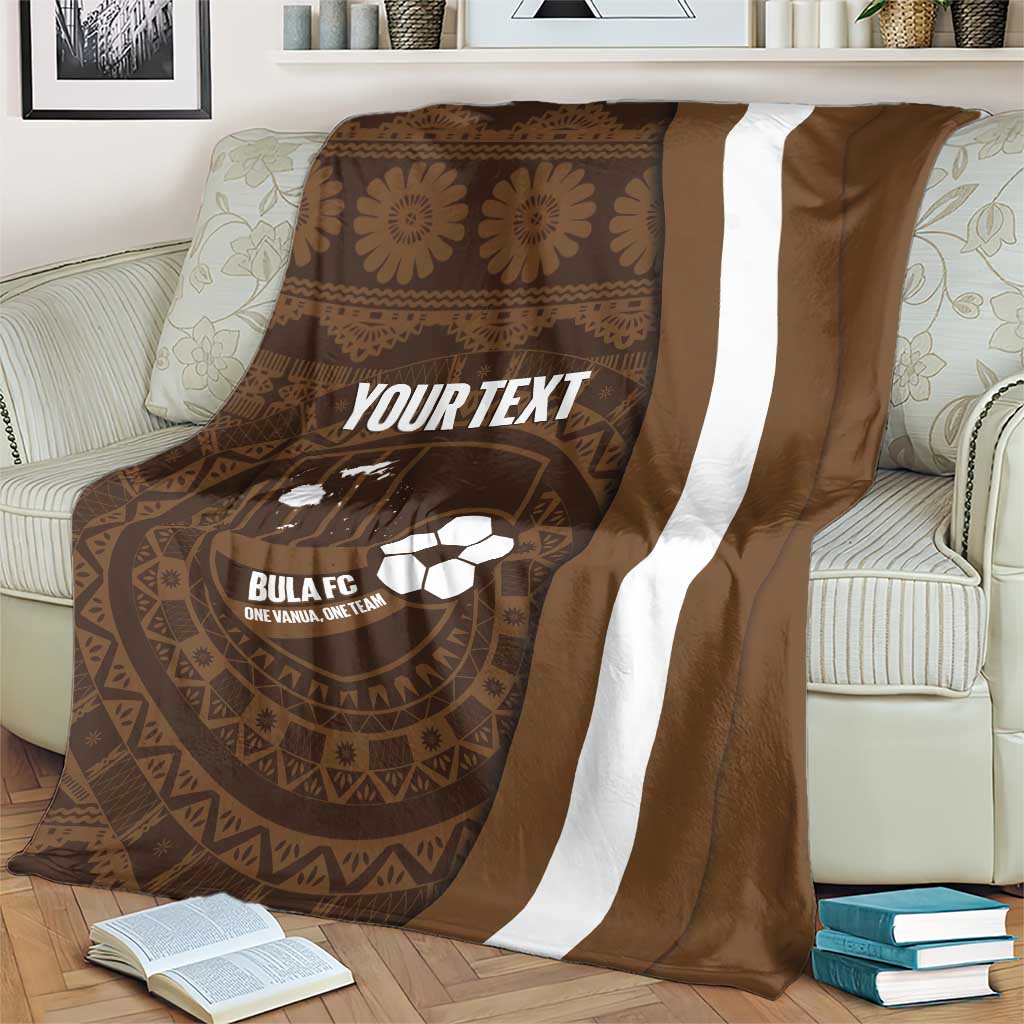 Bula Fiji Football Custom Blanket One Vanua One Team Tapa Pattern