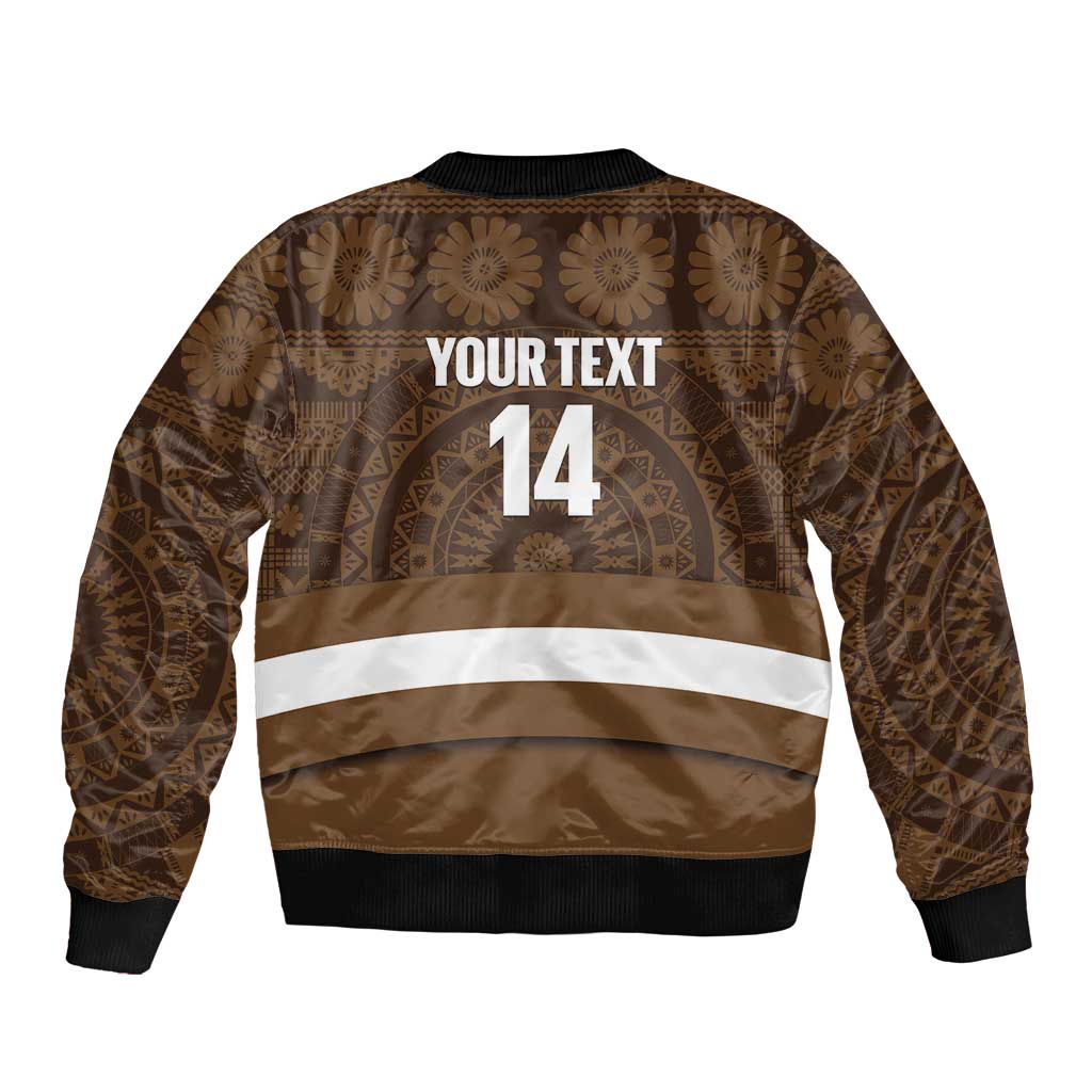Bula Fiji Football Custom Bomber Jacket One Vanua One Team Tapa Pattern LT14 - Polynesian Pride