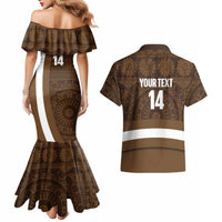 Bula Fiji Football Custom Couples Matching Mermaid Dress and Hawaiian Shirt One Vanua One Team Tapa Pattern LT14 - Polynesian Pride