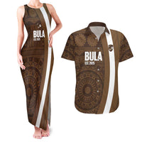 Bula Fiji Football Custom Couples Matching Tank Maxi Dress and Hawaiian Shirt One Vanua One Team Tapa Pattern