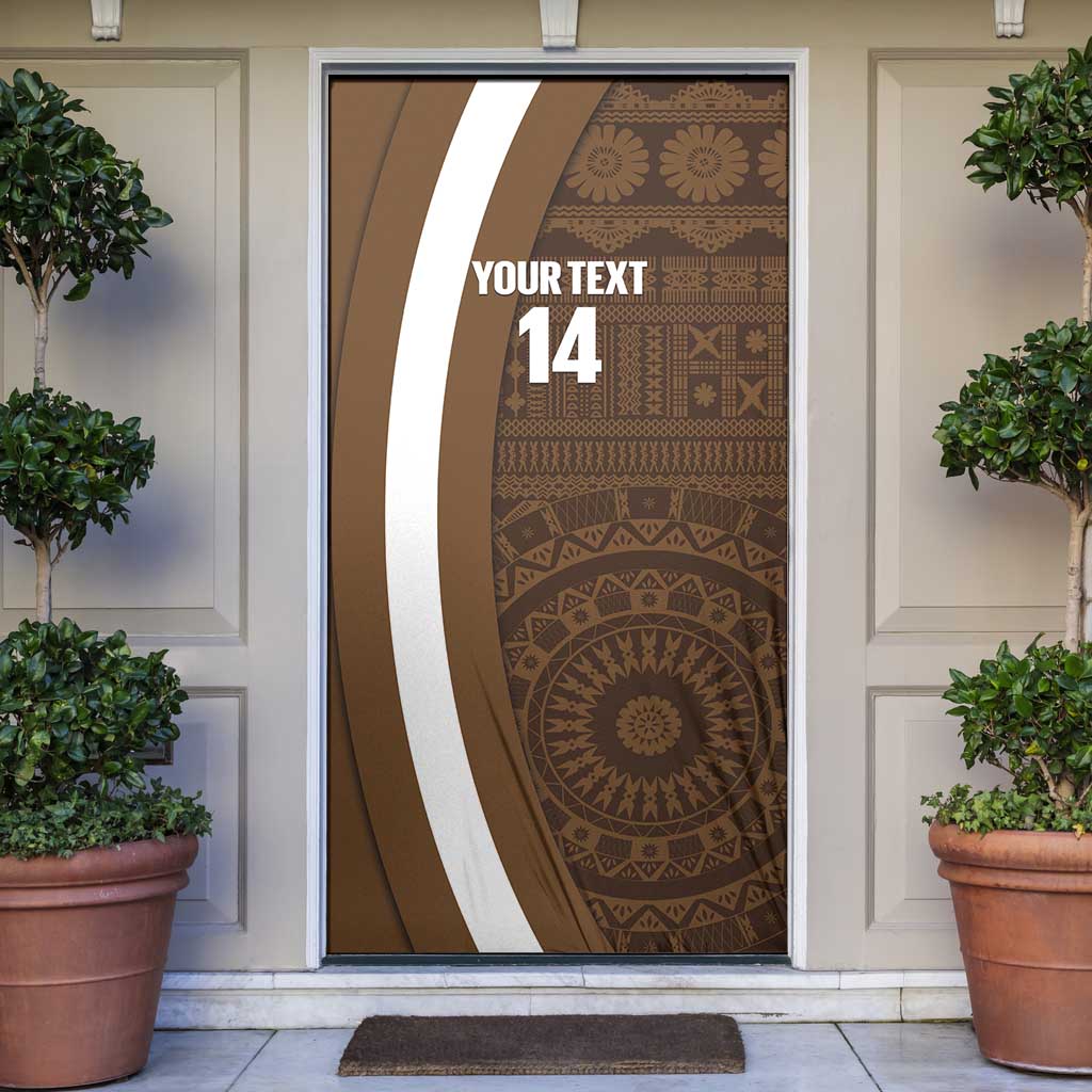 Bula Fiji Football Custom Door Cover One Vanua One Team Tapa Pattern