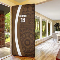 Bula Fiji Football Custom Door Cover One Vanua One Team Tapa Pattern