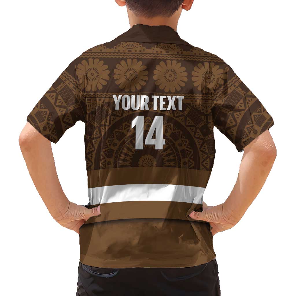 Bula Fiji Football Custom Family Matching Long Sleeve Bodycon Dress and Hawaiian Shirt One Vanua One Team Tapa Pattern LT14 - Polynesian Pride
