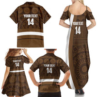 Bula Fiji Football Custom Family Matching Summer Maxi Dress and Hawaiian Shirt One Vanua One Team Tapa Pattern LT14 - Polynesian Pride