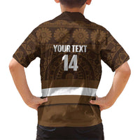Bula Fiji Football Custom Kid Hawaiian Shirt One Vanua One Team Tapa Pattern
