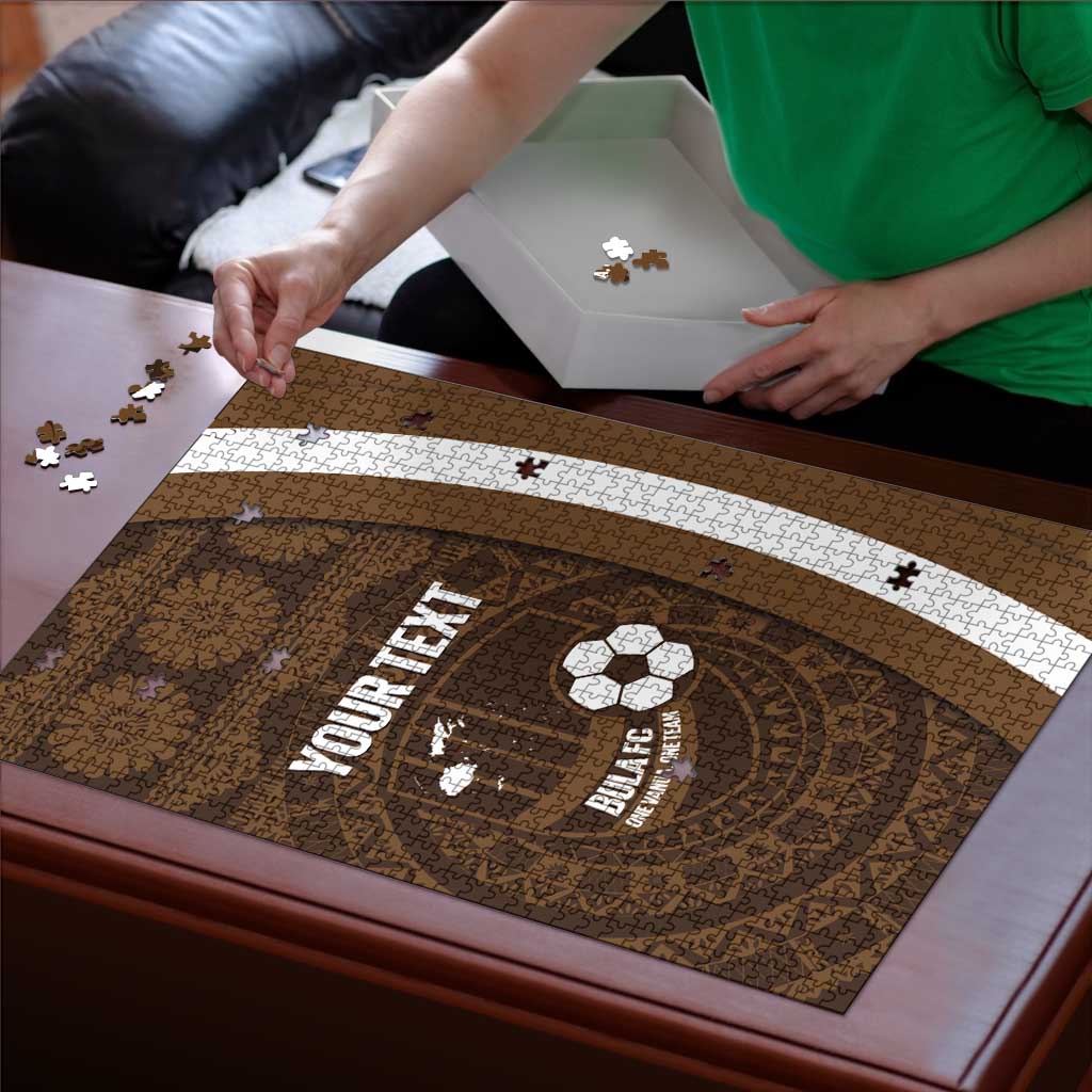 Bula Fiji Football Custom Puzzle One Vanua One Team Tapa Pattern