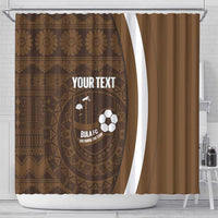 Bula Fiji Football Custom Shower Curtain One Vanua One Team Tapa Pattern