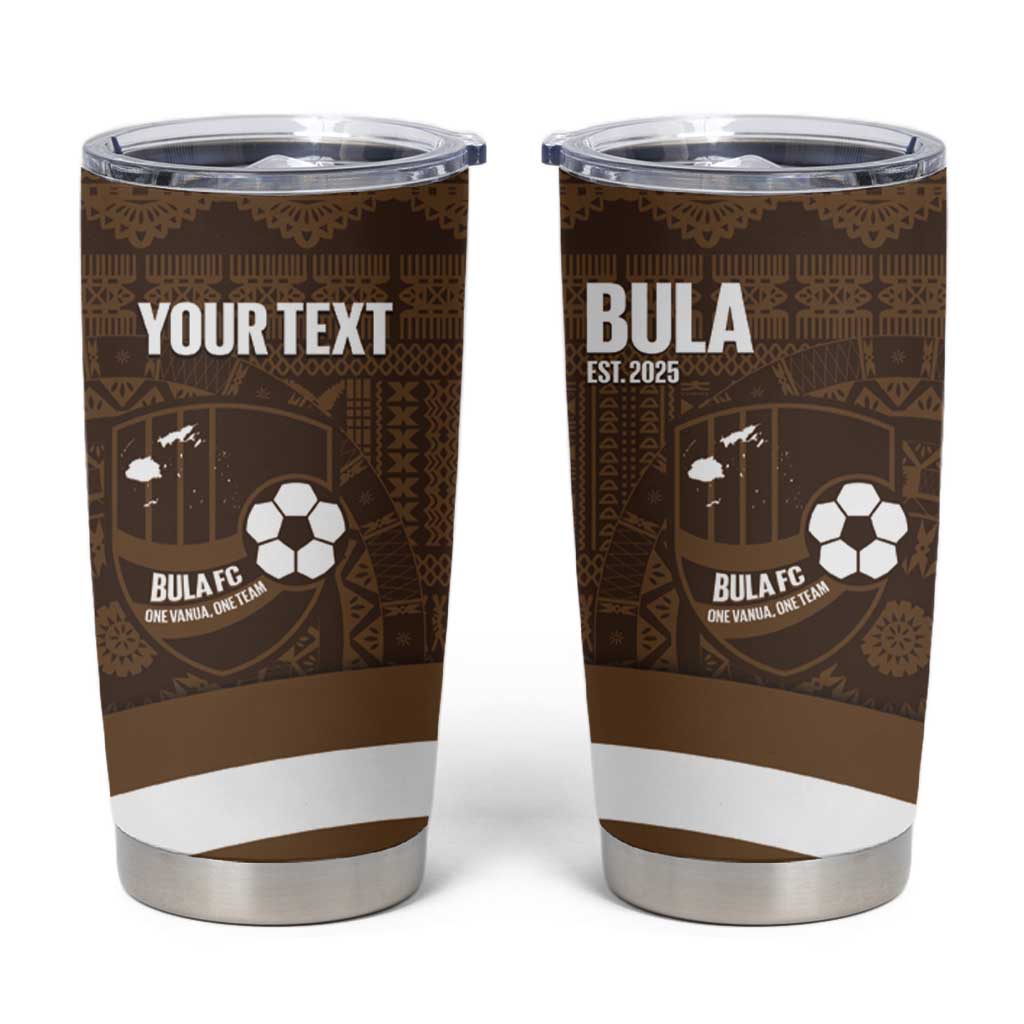 Bula Fiji Football Custom Tumbler Cup One Vanua One Team Tapa Pattern