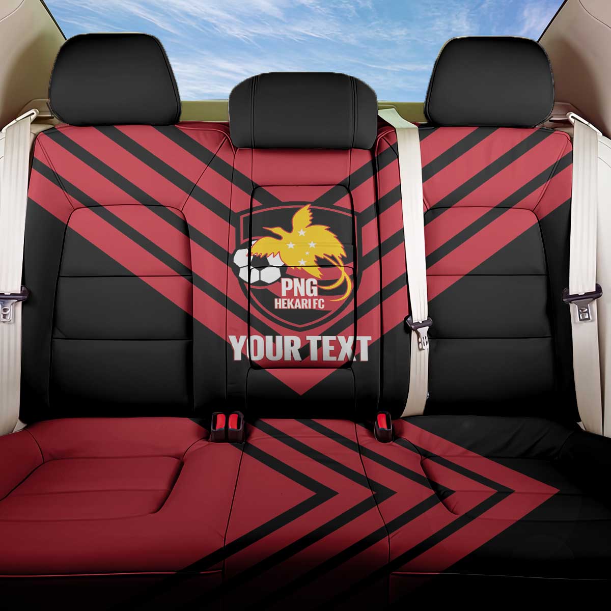 Hekari Papua New Guinea Football Custom Back Car Seat Cover Go PNG Red Army