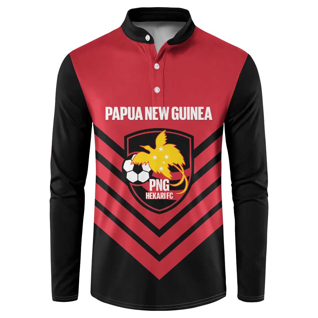 Hekari Papua New Guinea Football Custom Button Sweatshirt Go PNG Red Army