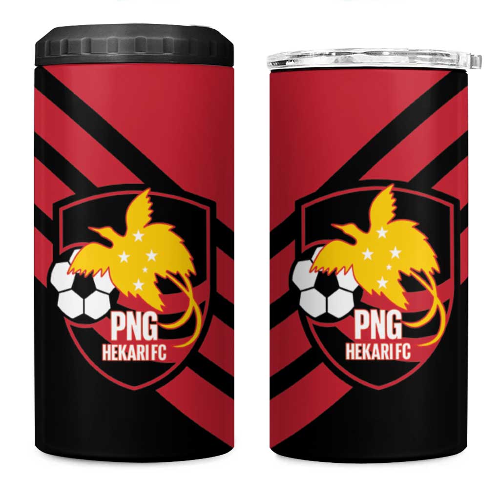 Hekari Papua New Guinea Football Custom 4 in 1 Can Cooler Tumbler Go PNG Red Army