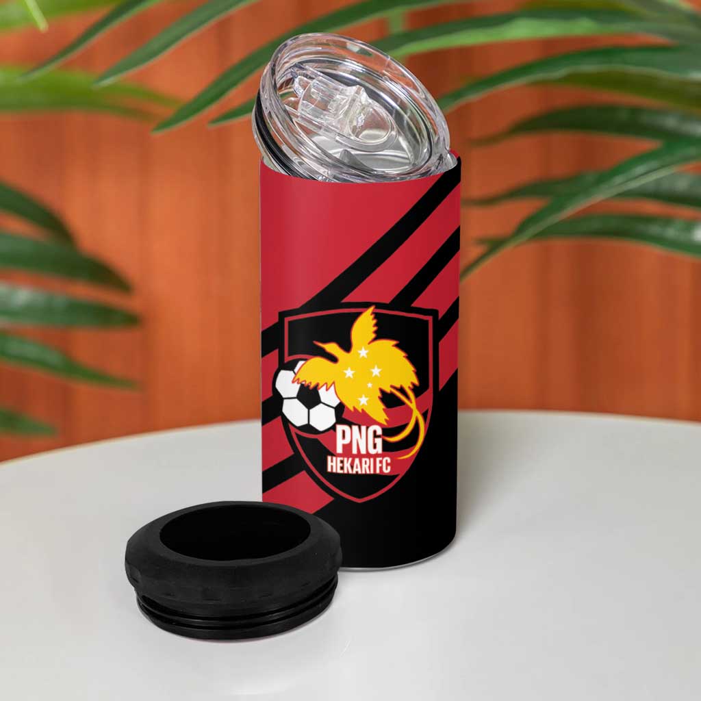 Hekari Papua New Guinea Football Custom 4 in 1 Can Cooler Tumbler Go PNG Red Army LT14 - Polynesian Pride