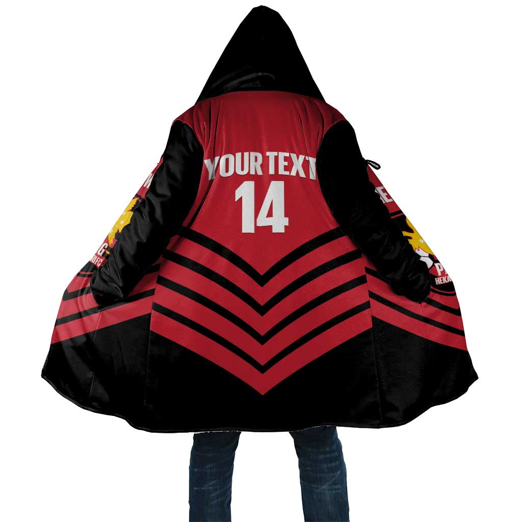 Hekari Papua New Guinea Football Custom Cloak Go PNG Red Army