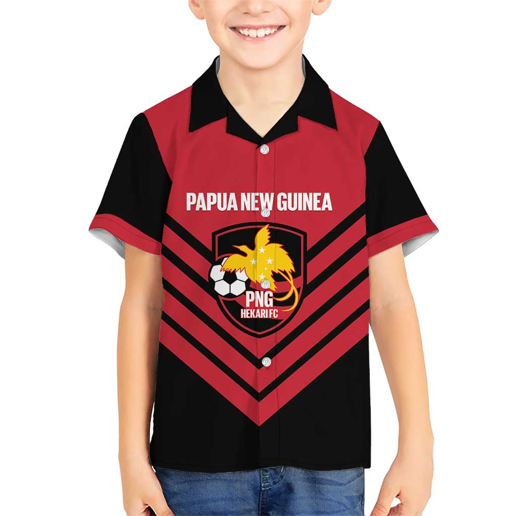 Hekari Papua New Guinea Football Custom Kid Hawaiian Shirt Go PNG Red Army