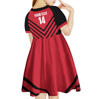 Hekari Papua New Guinea Football Custom Kid Short Sleeve Dress Go PNG Red Army LT14 - Polynesian Pride
