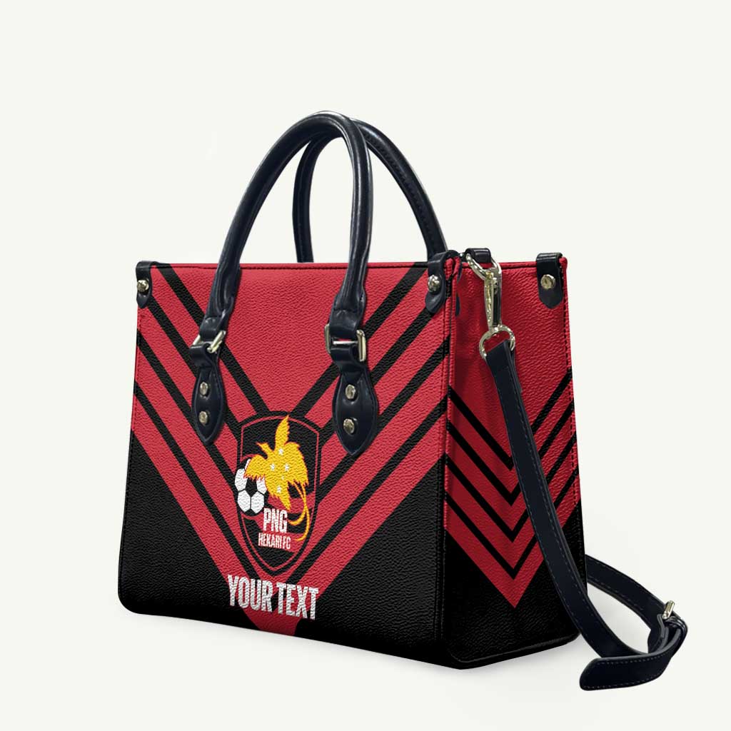Hekari Papua New Guinea Football Custom Leather Bag Go PNG Red Army