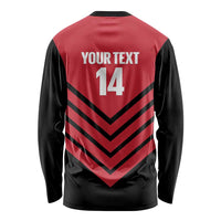 Hekari Papua New Guinea Football Custom Long Sleeve Shirt Go PNG Red Army LT14 - Polynesian Pride