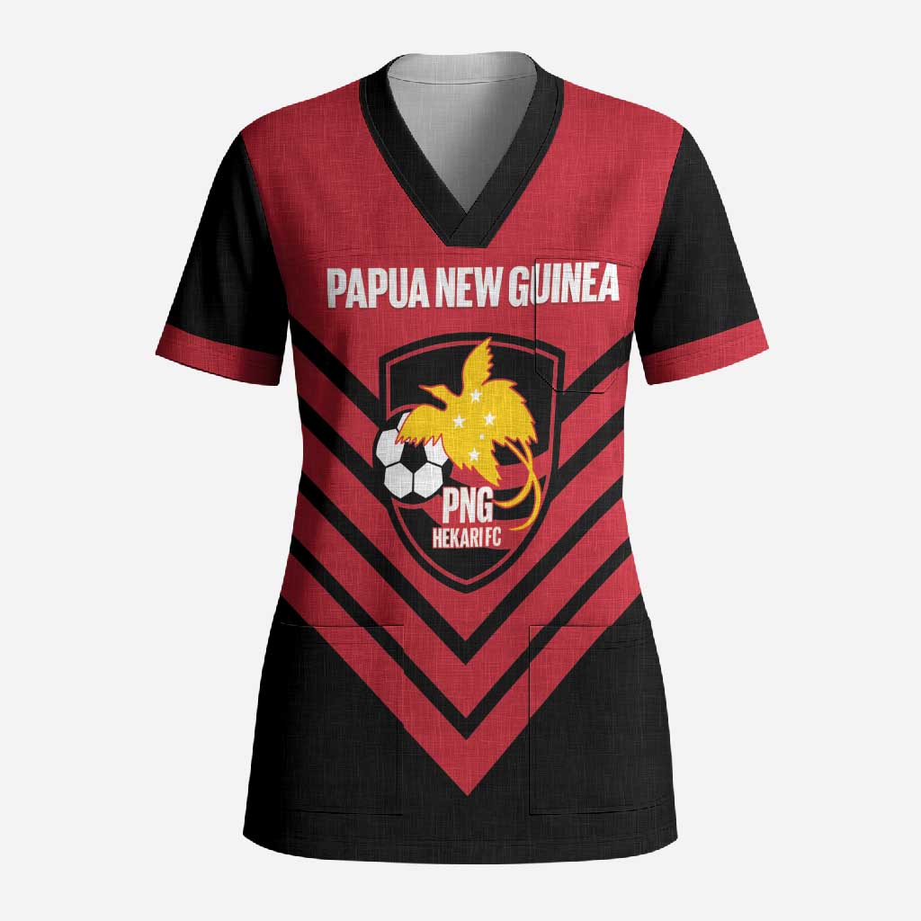 Hekari Papua New Guinea Football Custom Scrub Top Go PNG Red Army