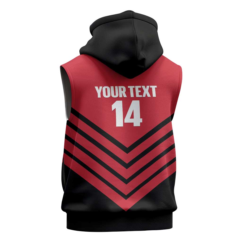 Hekari Papua New Guinea Football Custom Sleeveless Hoodie Go PNG Red Army LT14 - Polynesian Pride