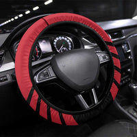 Hekari Papua New Guinea Football Steering Wheel Cover Go PNG Red Army LT14 Universal Fit Red - Polynesian Pride