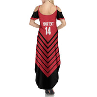 Hekari Papua New Guinea Football Custom Summer Maxi Dress Go PNG Red Army LT14 - Polynesian Pride