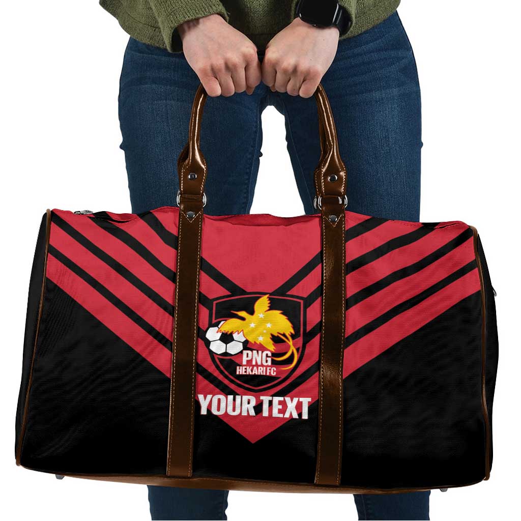 Hekari Papua New Guinea Football Custom Travel Bag Go PNG Red Army