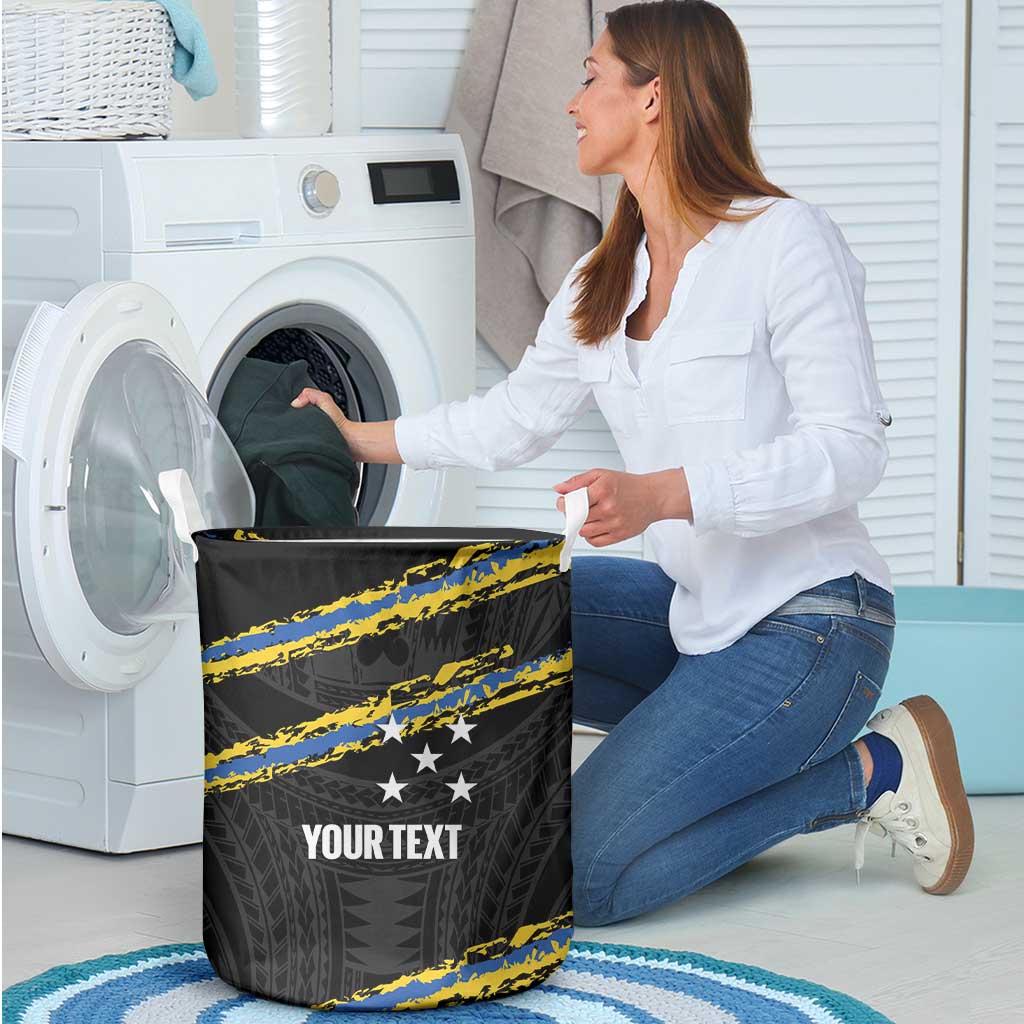 Kings Solomon Islands Football Custom Laundry Basket Come On Solomons Polynesian Grunge Style